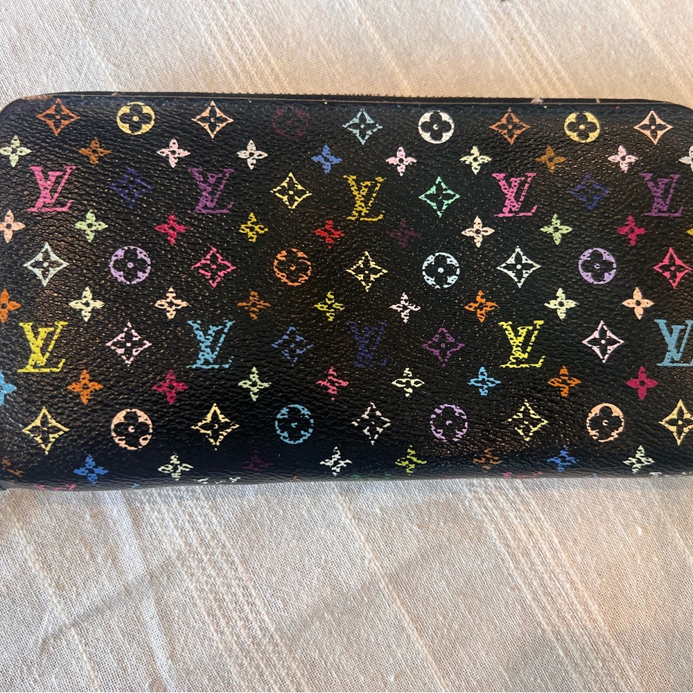 Louis Vuitton Black Murakami Zippy Wallet